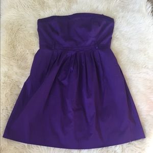 Strapless purple dress